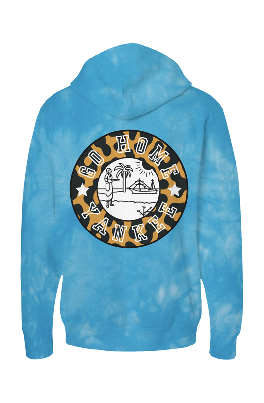 GoHomeYankee JaguarFootballColor Tie Dye Aqua Blue Hoodie