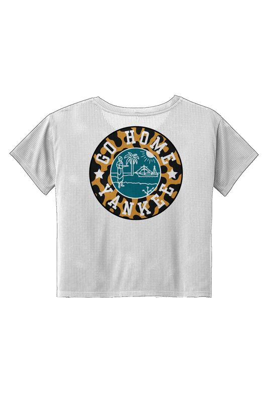 GoHomeYankee JaguarFootballColor Ladies Draft Crop Tee