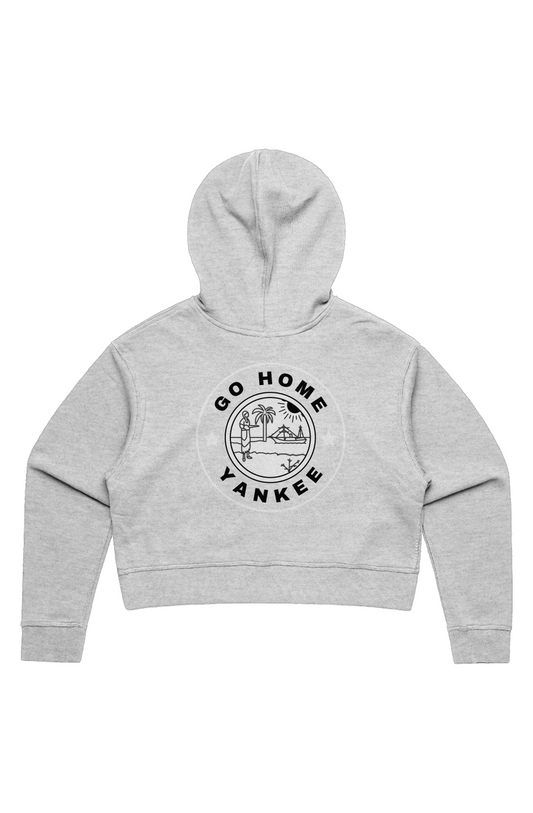 WO'S CROP HOOD - bk letters - grey